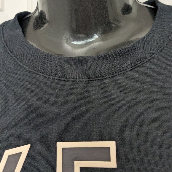 NIKE AIR Max Men's Sweatshirt Crewneck Spell Out Chest Logo Sz L Black/Gray - Picture 6 of 10